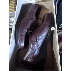 Soft Spots Jocelyn Brown Leather Lace Up Wedge Oxfords Shoes Womens 6.5 M